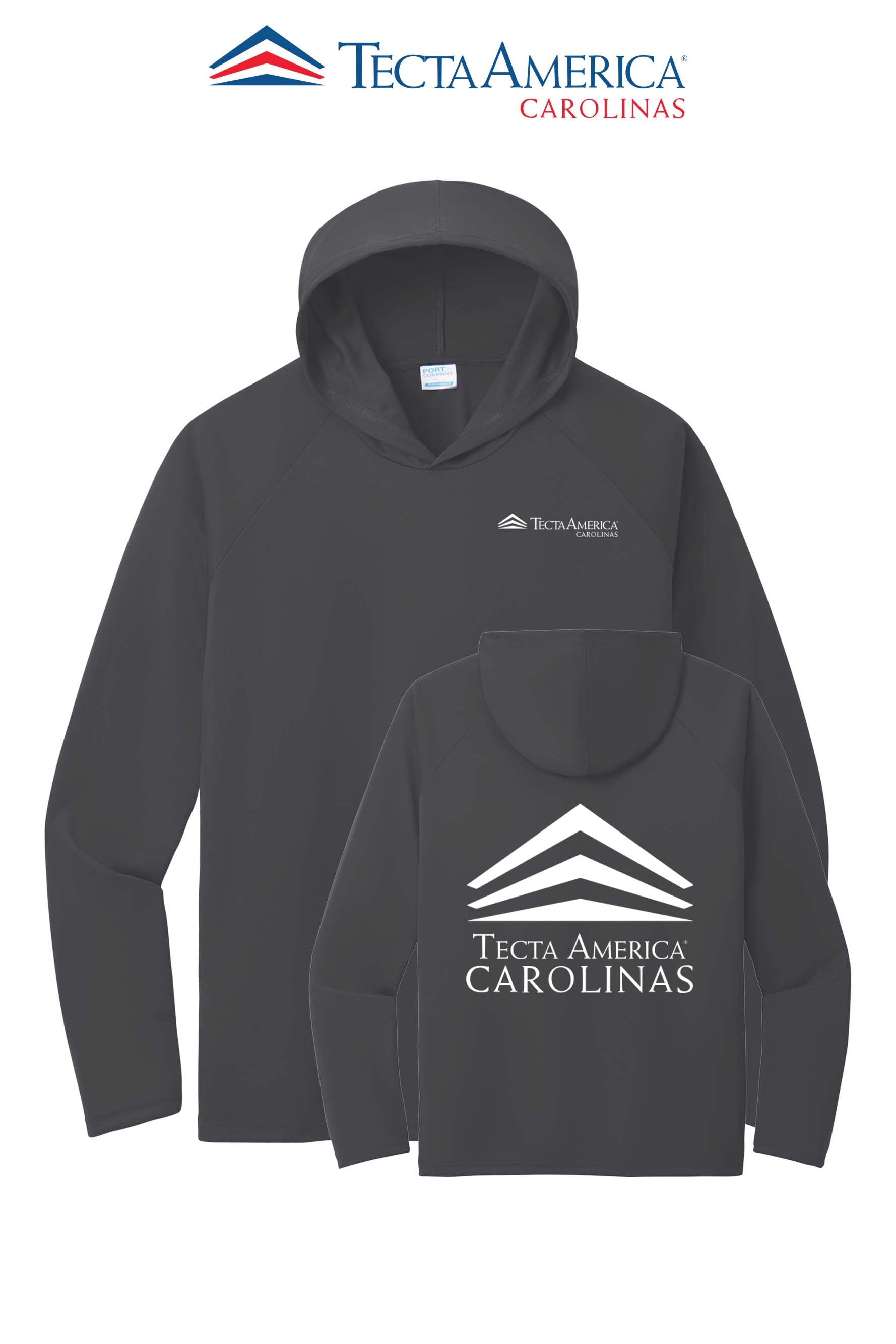 Port & Co™ Performance Pullover Hooded UPF50 Tee - Tecta America Carolinas LLC
