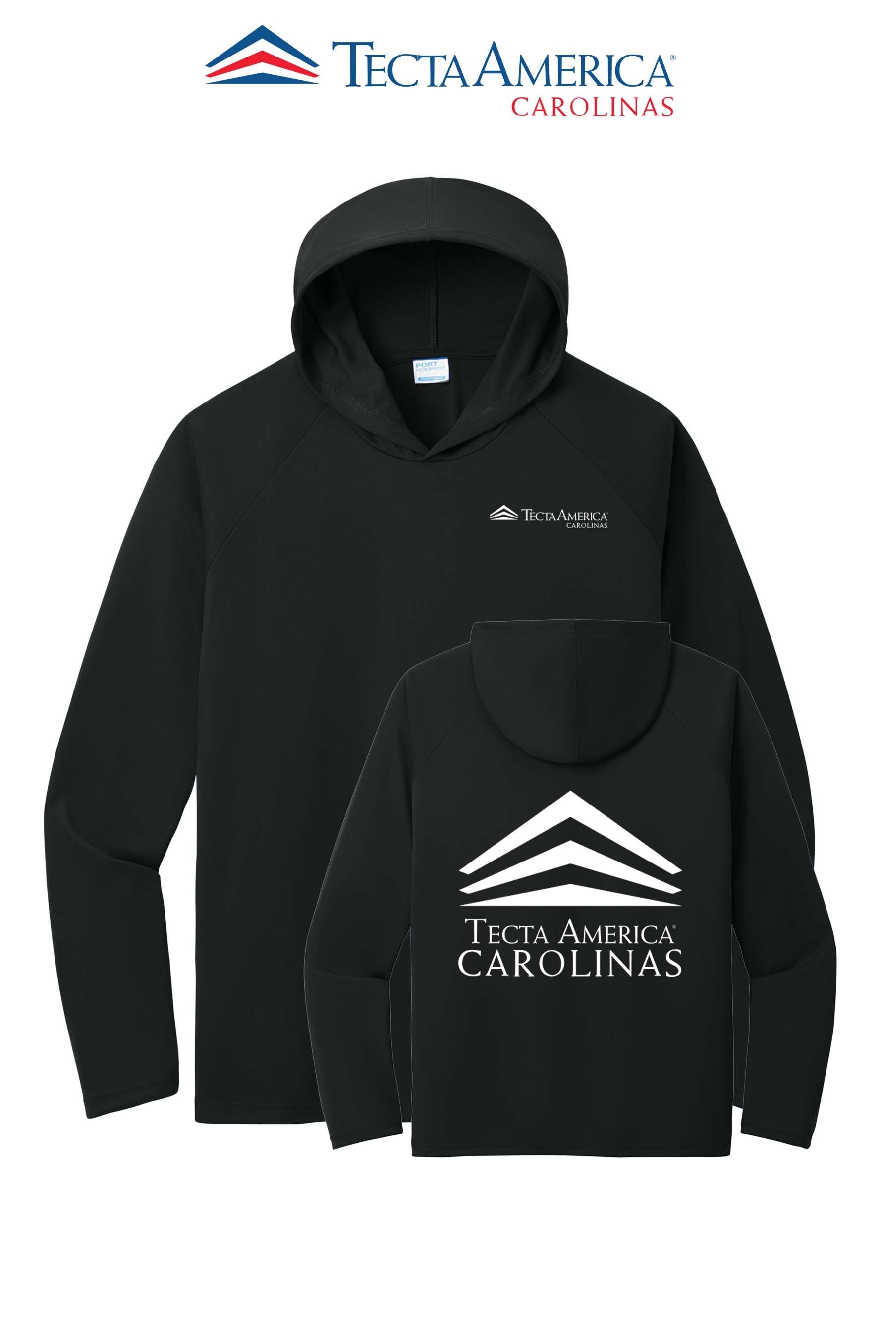 Port & Co™ Performance Pullover Hooded UPF50 Tee - Tecta America Carolinas LLC
