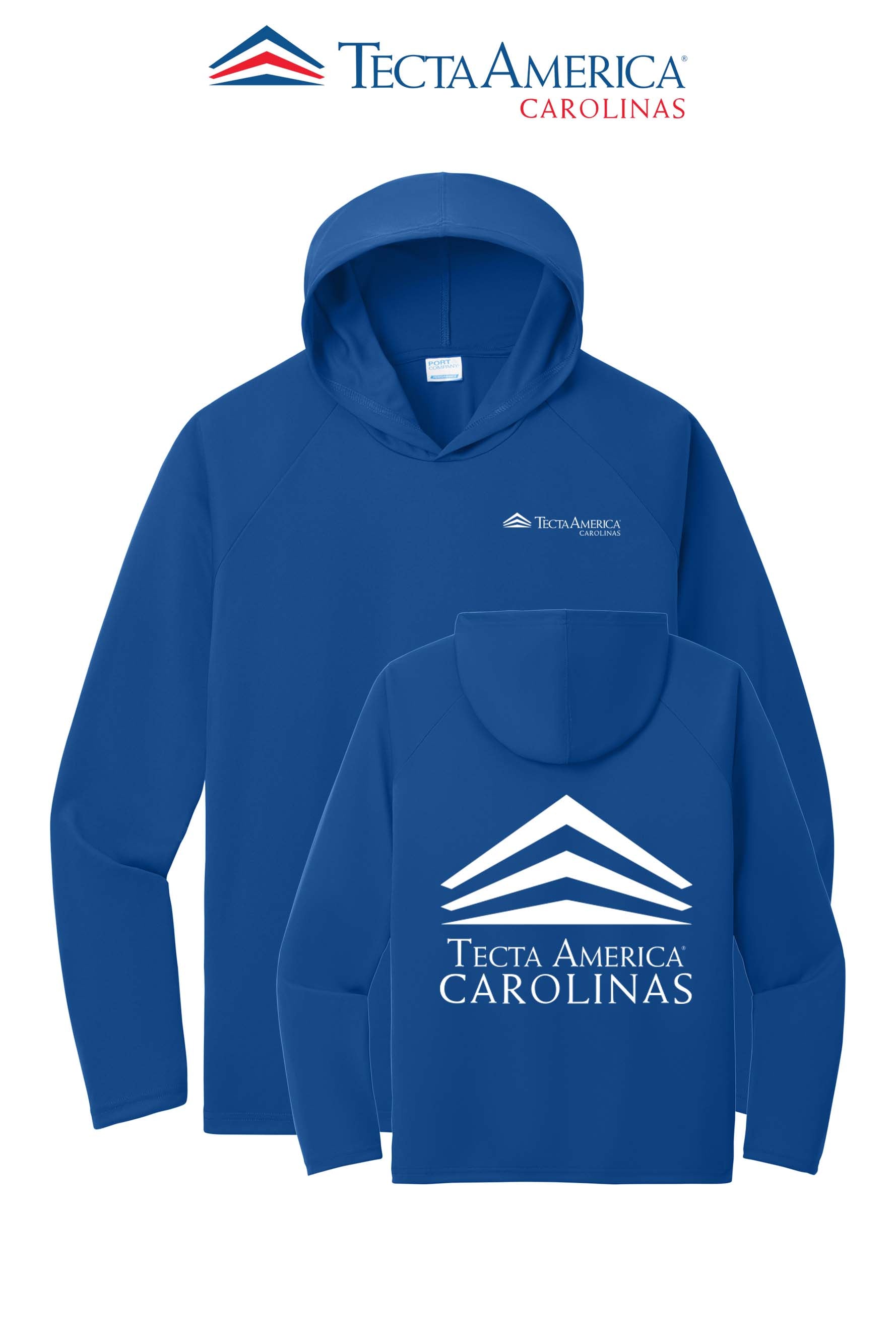 Port & Co™ Performance Pullover Hooded UPF50 Tee - Tecta America Carolinas LLC