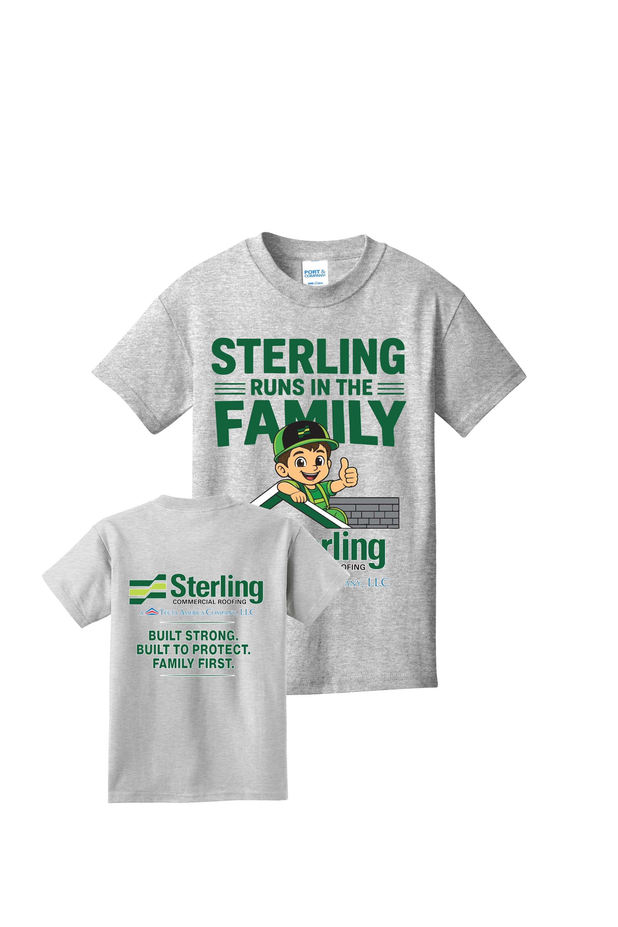 "Sterling Runs in the Family" Youth Tee - Sterling Commercial Roofing