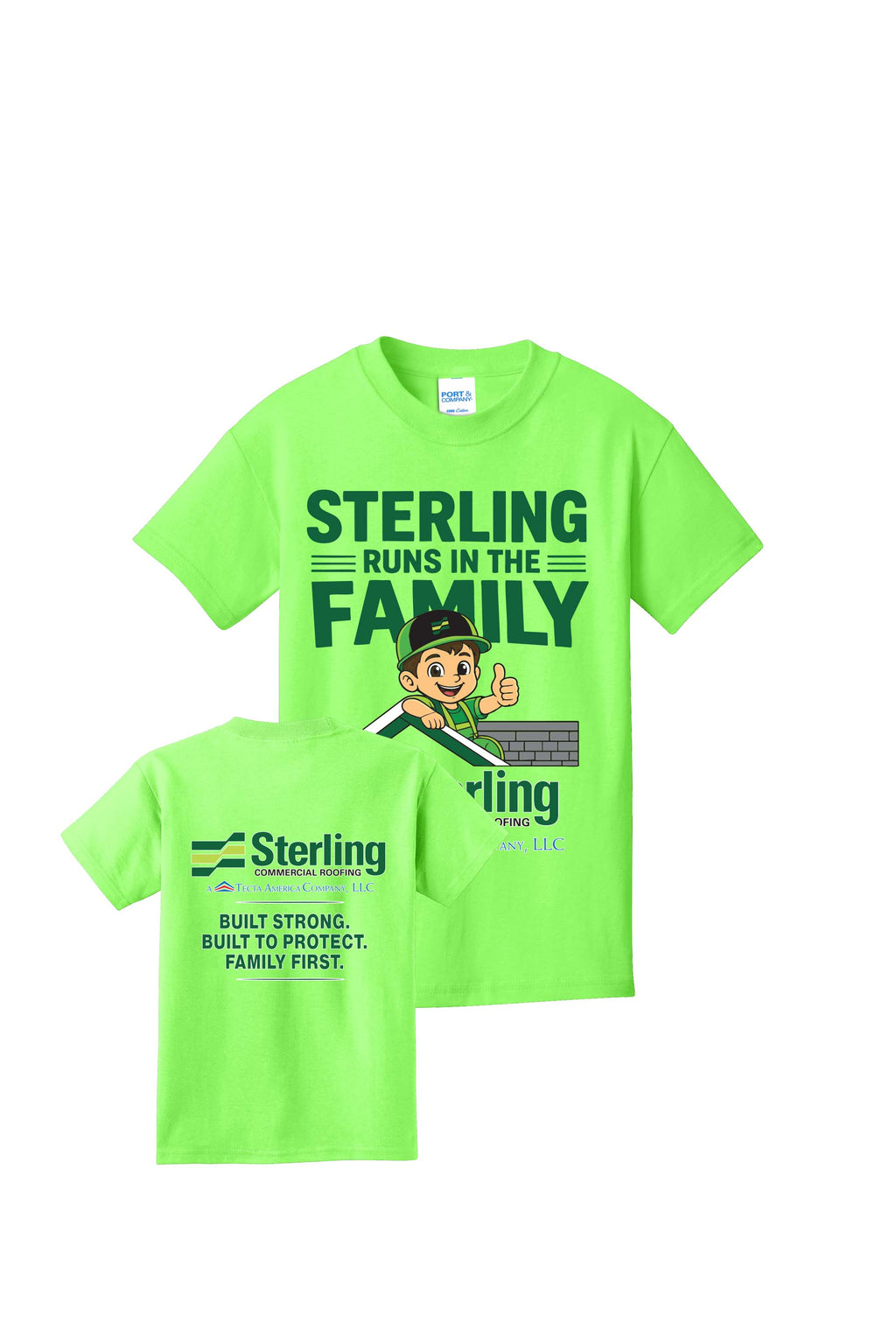 "Sterling Runs in the Family" Youth Tee - Sterling Commercial Roofing