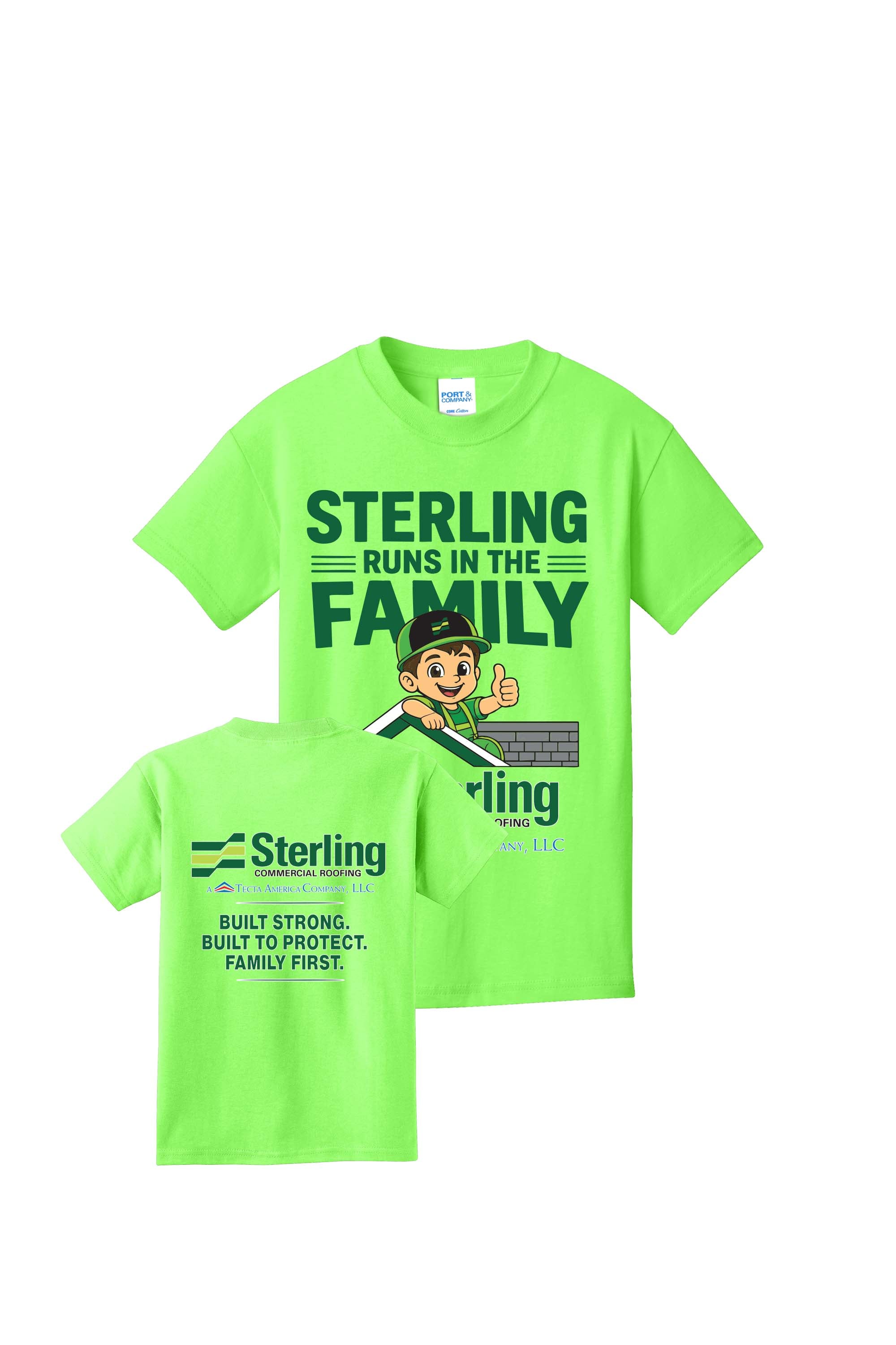 "Sterling Runs in the Family" Youth Tee - Sterling Commercial Roofing