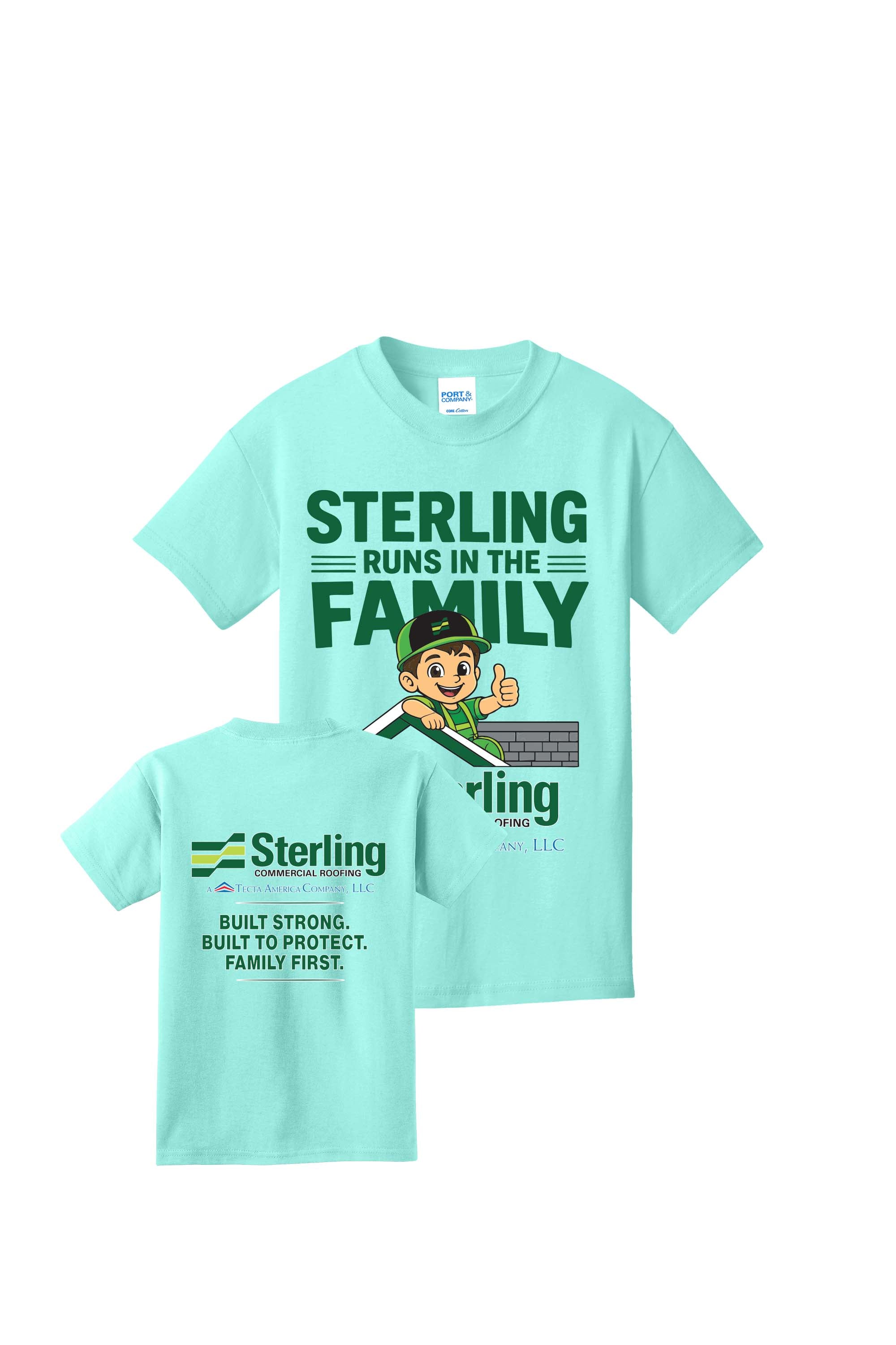 "Sterling Runs in the Family" Youth Tee - Sterling Commercial Roofing