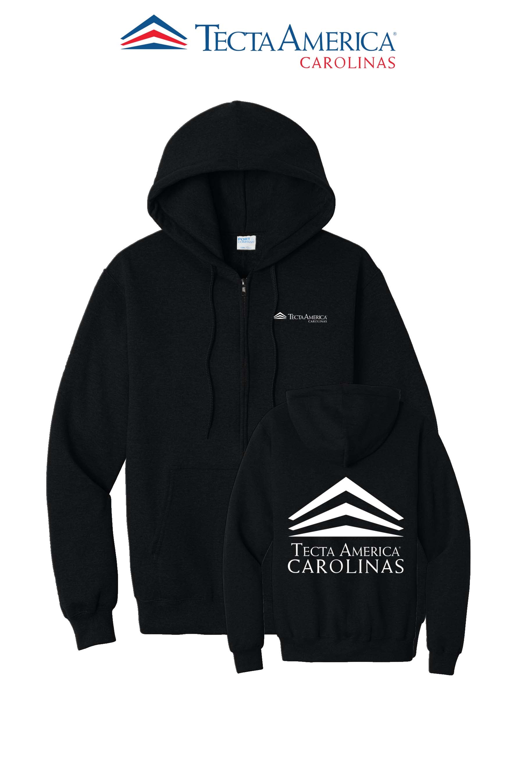 Port & Co™ Core Fleece Full-Zip Hooded Sweatshirt - Tecta America Carolinas LLC