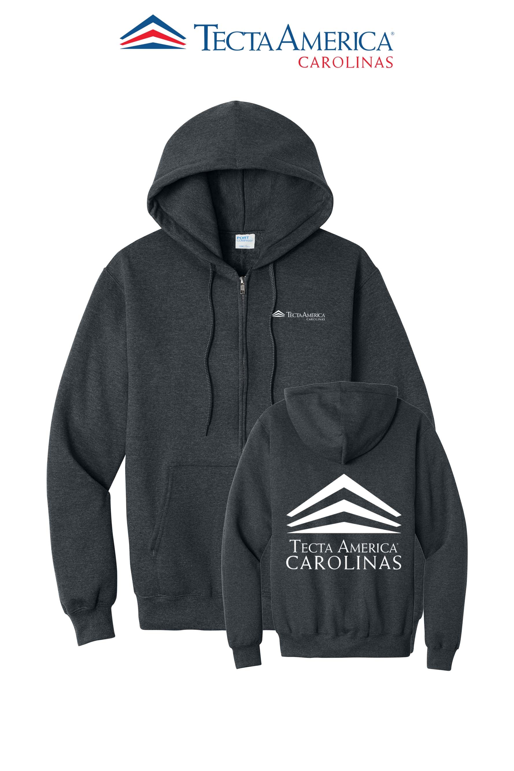 Port & Co™ Core Fleece Full-Zip Hooded Sweatshirt - Tecta America Carolinas LLC