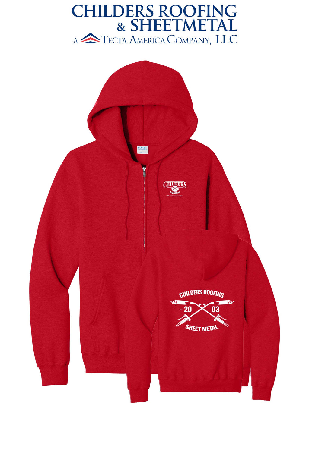 Port & Co™ Core Fleece Full-Zip Hooded Sweatshirt - CRS