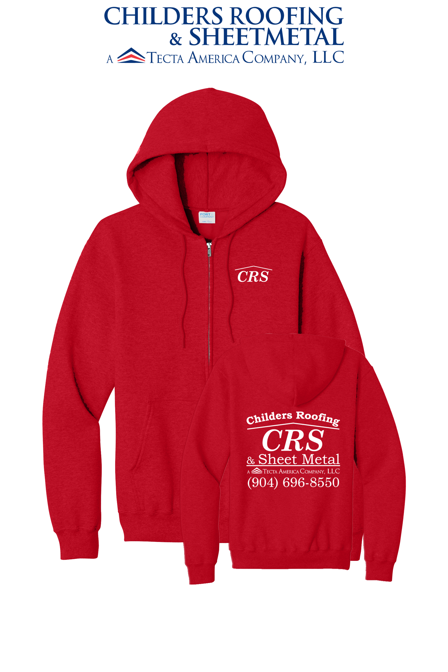 Port & Co™ Core Fleece Full-Zip Hooded Sweatshirt - CRS