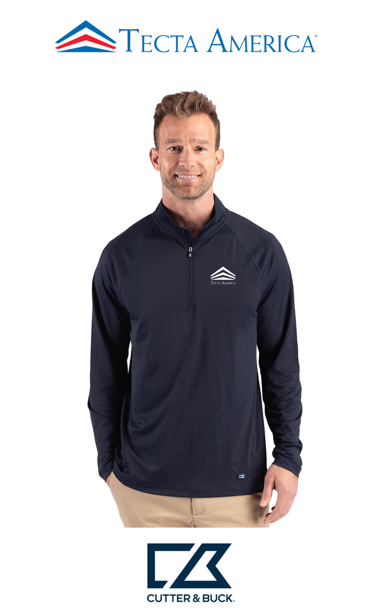 Cutter & Buck Prospect Recycled Featherlight Stretch Mens Quarter Zip - Corporate