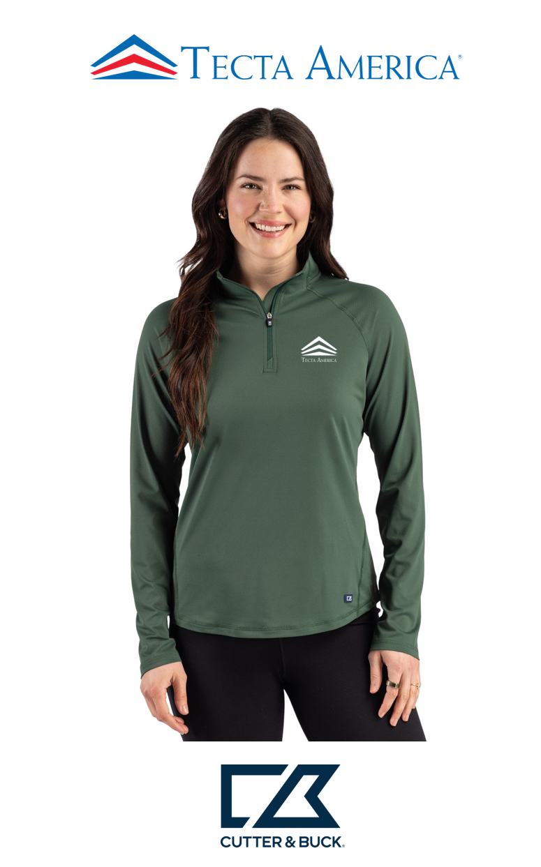 Cutter & Buck Prospect Recycled Featherlight Stretch Womens Quarter Zip - Corporate