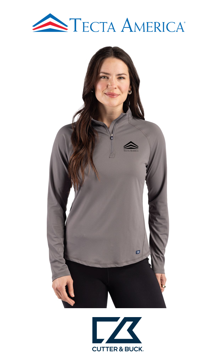 Cutter & Buck Prospect Recycled Featherlight Stretch Womens Quarter Zip - Corporate