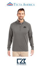 Cutter & Buck Adapt Recycled Soft Knit Stretch Mens Quarter Zip Pullover - Corporate
