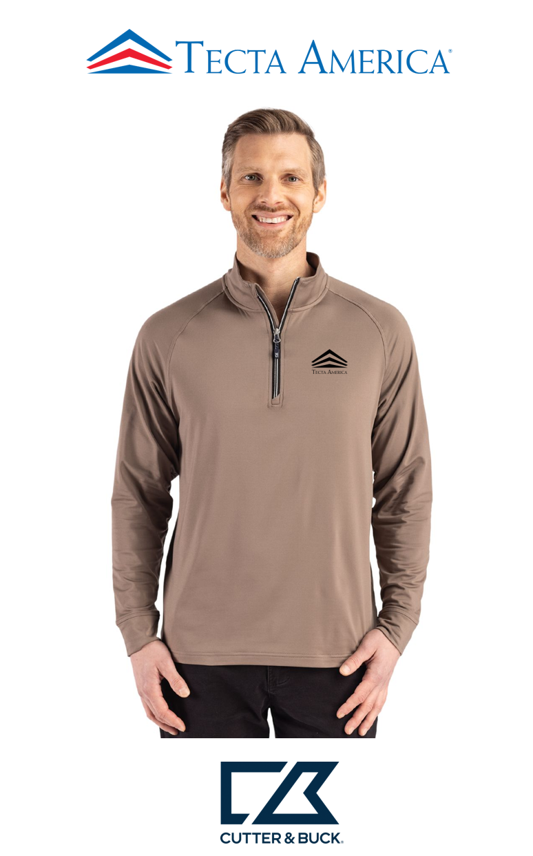 Cutter & Buck Adapt Recycled Soft Knit Stretch Mens Quarter Zip Pullover - Corporate