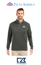 Cutter & Buck Adapt Recycled Soft Knit Stretch Mens Quarter Zip Pullover - Corporate