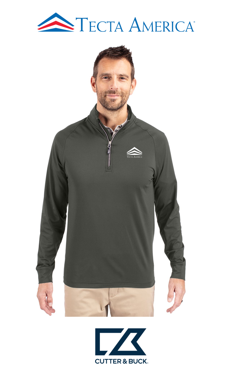 Cutter & Buck Adapt Recycled Soft Knit Stretch Mens Quarter Zip Pullover - Corporate
