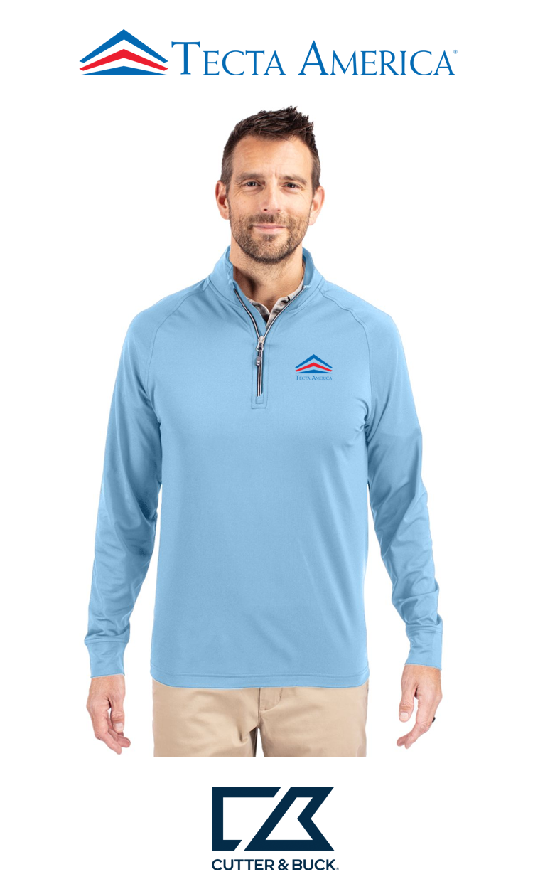 Cutter & Buck Adapt Recycled Soft Knit Stretch Mens Quarter Zip Pullover - Corporate