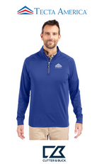 Cutter & Buck Adapt Recycled Soft Knit Stretch Mens Quarter Zip Pullover - Corporate