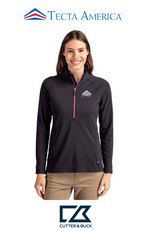 Cutter & Buck Adapt Recycled Soft Knit Stretch Womens Half Zip Pullover- Corporate
