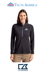 Cutter & Buck Adapt Recycled Soft Knit Stretch Womens Half Zip Pullover- Corporate