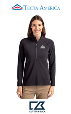Cutter & Buck Adapt Recycled Soft Knit Stretch Womens Half Zip Pullover- Corporate
