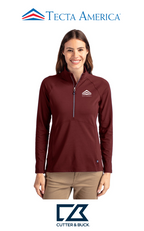Cutter & Buck Adapt Recycled Soft Knit Stretch Womens Half Zip Pullover- Corporate