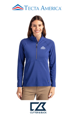 Cutter & Buck Adapt Recycled Soft Knit Stretch Womens Half Zip Pullover- Corporate