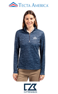 Cutter & Buck Traverse Recycled Smooth Stretch Womens Camo Quarter Zip Pullover - Corporate