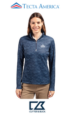 Cutter & Buck Traverse Recycled Smooth Stretch Womens Camo Quarter Zip Pullover - Corporate