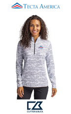 Cutter & Buck Traverse Recycled Smooth Stretch Womens Camo Quarter Zip Pullover - Corporate