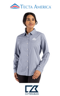 Cutter & Buck Skyline Recycled Gingham Womens Long Sleeve Spread Collar Dress Shirt - Corporate
