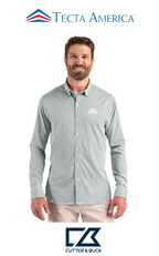 Cutter & Buck Skyline Recycled Gingham Mens Long Sleeve Button Down Dress Shirt - Corporate