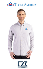 Cutter & Buck Skyline Recycled Gingham Mens Long Sleeve Button Down Dress Shirt - Corporate