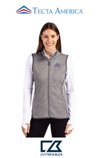 Cutter & Buck Mainsail Sweater-Knit Womens Full Zip Vest - Corporate