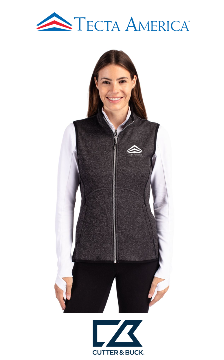 Cutter & Buck Mainsail Sweater-Knit Womens Full Zip Vest - Corporate