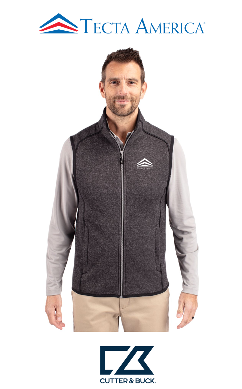 Cutter & Buck Mainsail Sweater-Knit Mens Full Zip Vest - Corporate