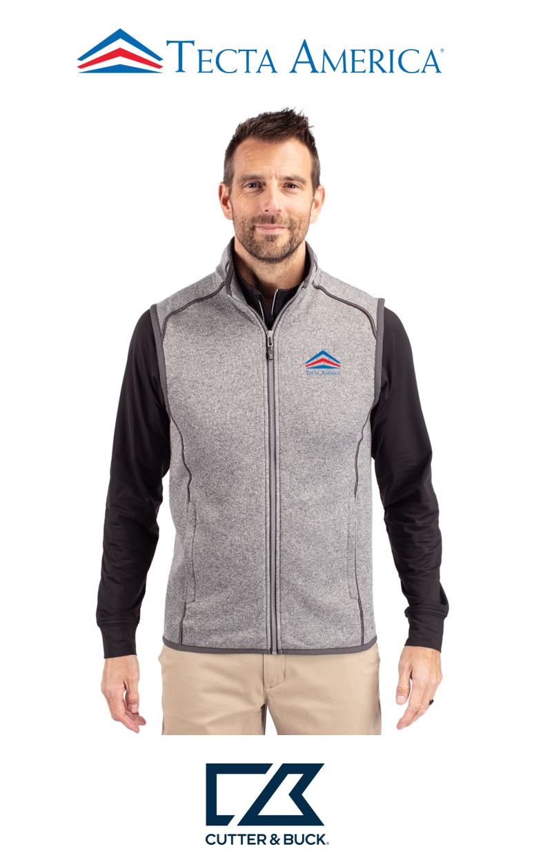 Cutter & Buck Mainsail Sweater-Knit Mens Full Zip Vest - Corporate