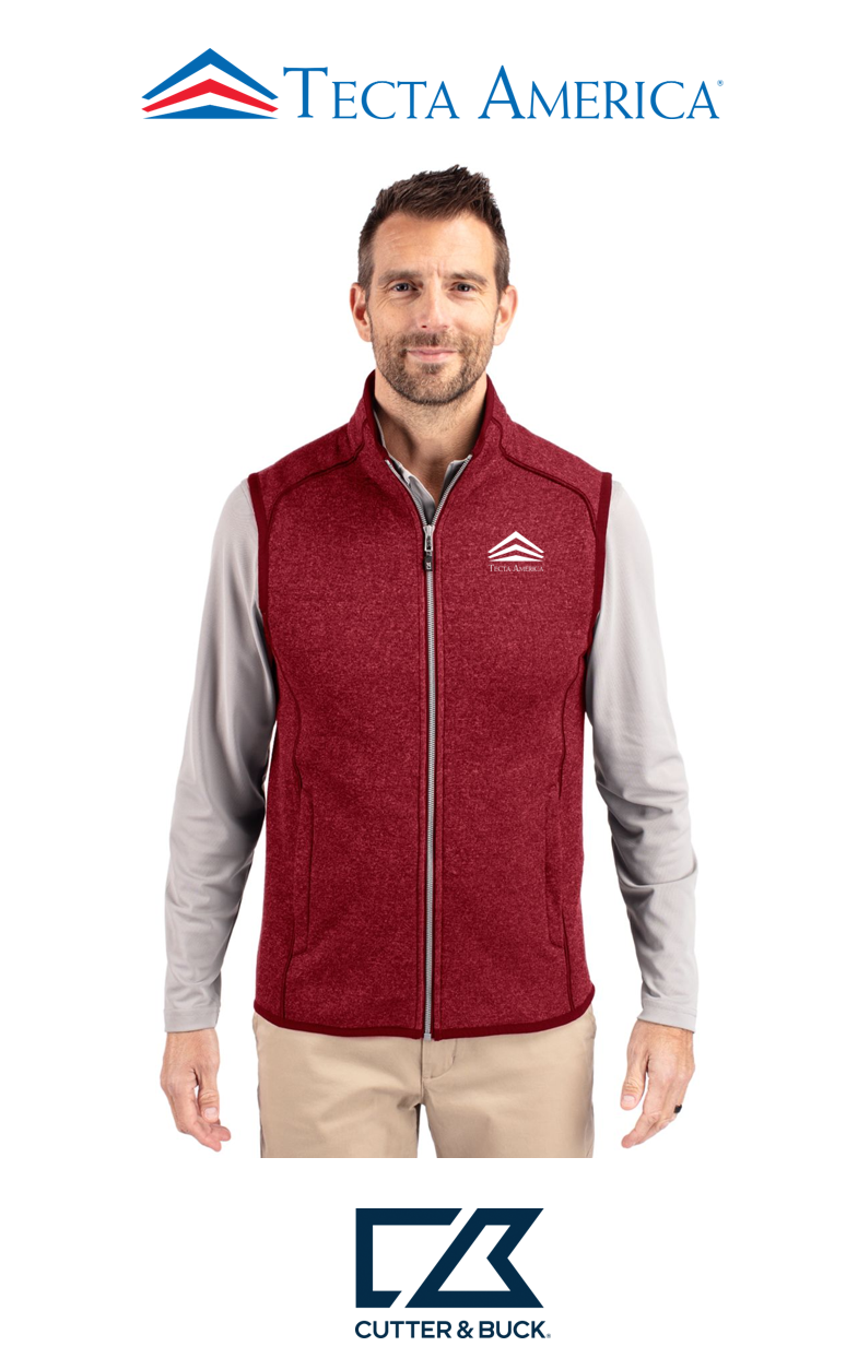 Cutter & Buck Mainsail Sweater-Knit Mens Full Zip Vest - Corporate