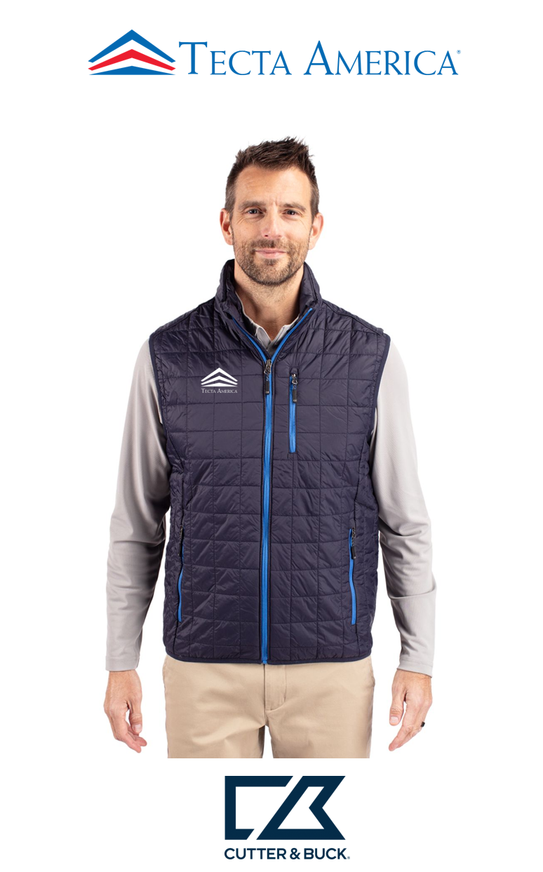 Cutter & Buck Rainier Recycled Insulated Puffer Mens Full Zip Vest - Corporate