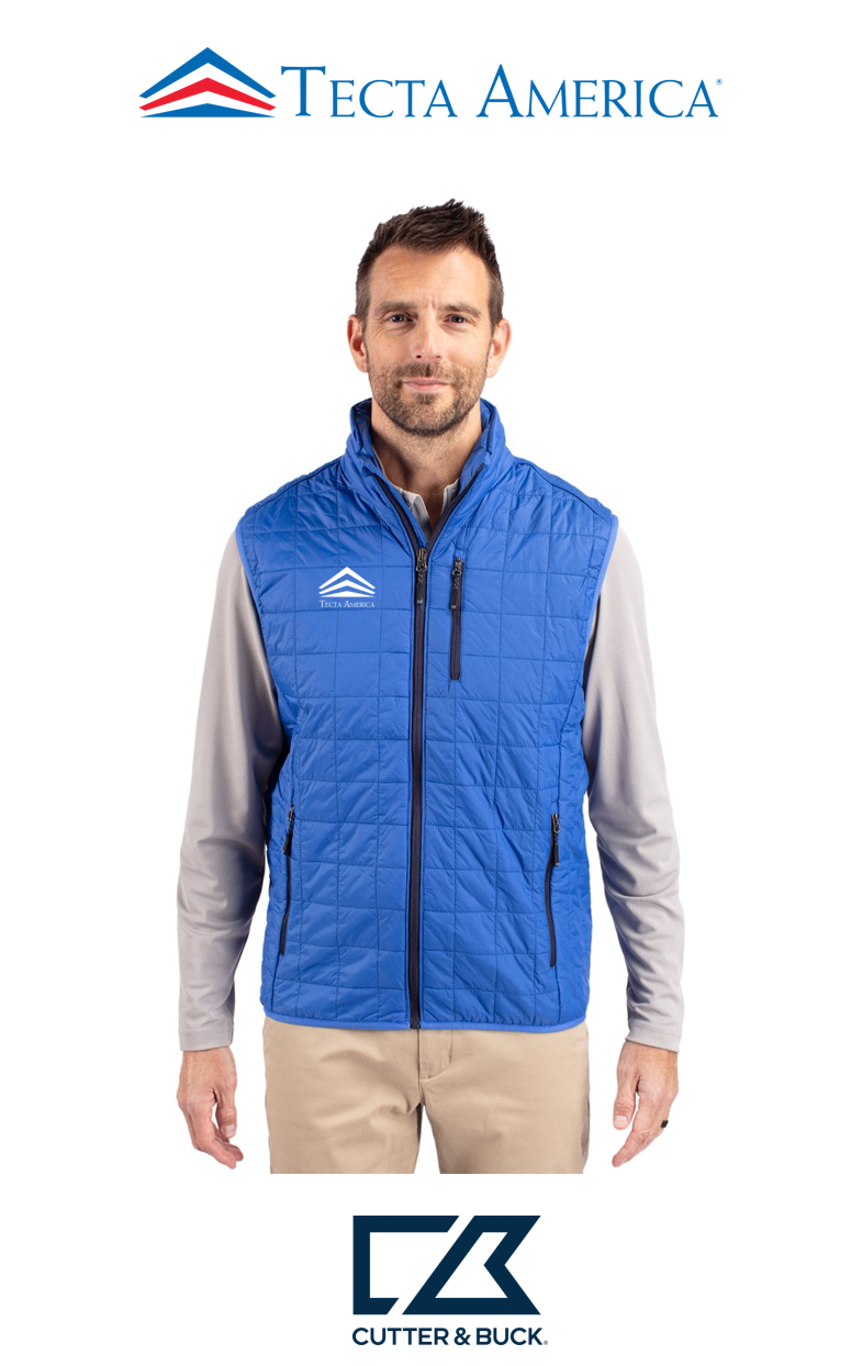 Cutter & Buck Rainier Recycled Insulated Puffer Mens Full Zip Vest - Corporate