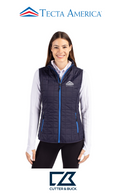 Cutter & Buck Rainier Recycled Insulated Puffer Womens Full Zip Vest - Corporate