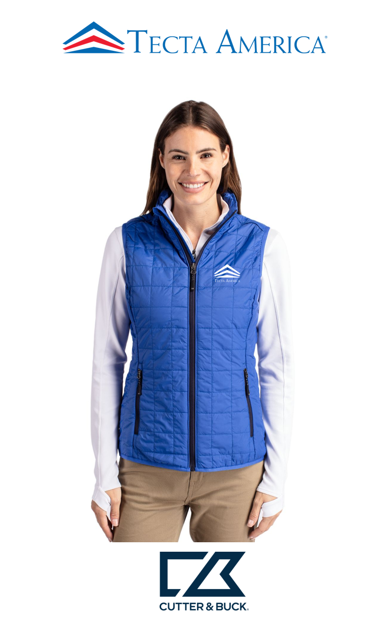 Cutter & Buck Rainier Recycled Insulated Puffer Womens Full Zip Vest - Corporate