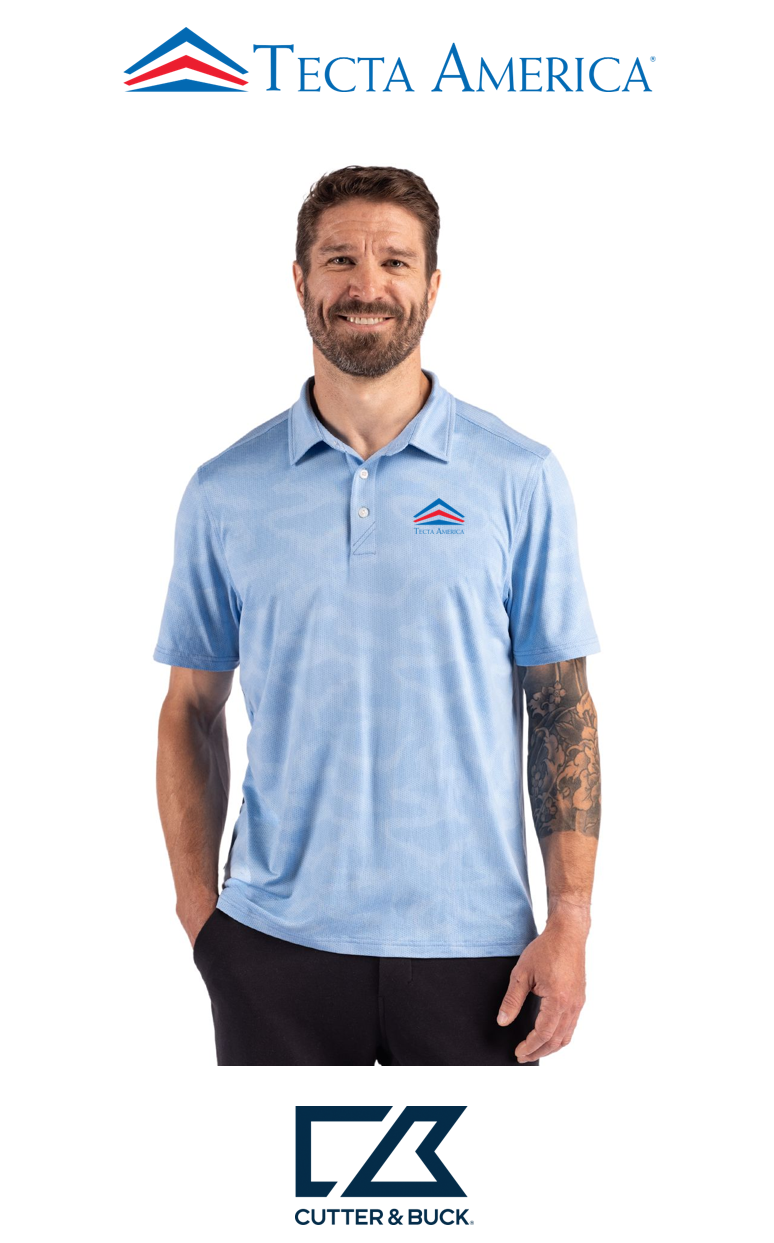 Cutter & Buck Coastline Recycled Double Peached Camo Print Mens Polo - Corporate