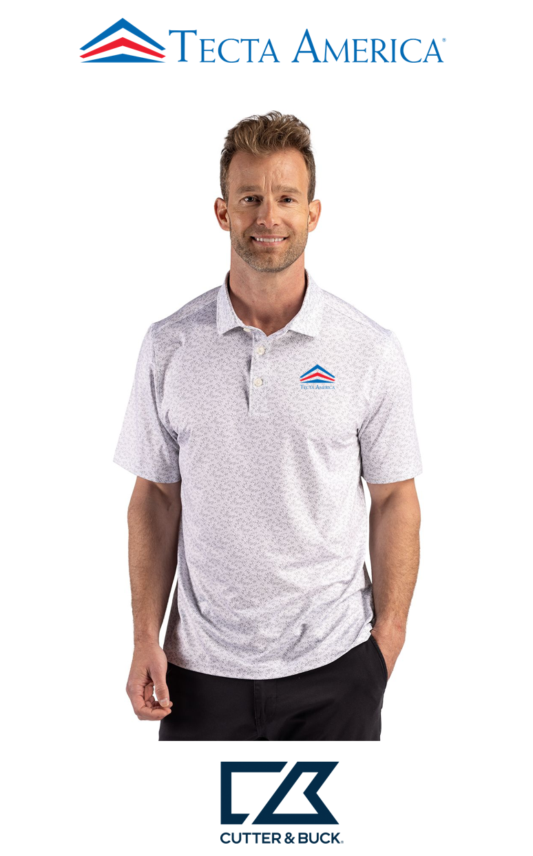 Cutter & Buck Pike Recycled Fern Print Mens Polo - Corporate