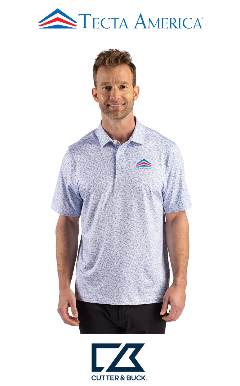 Cutter & Buck Pike Recycled Fern Print Mens Polo - Corporate