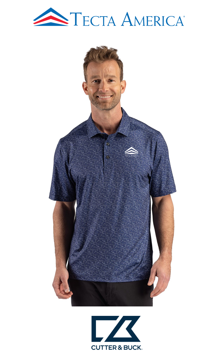 Cutter & Buck Pike Recycled Fern Print Mens Polo - Corporate