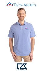 Cutter & Buck Virtue Recycled Stripe Featherlight Pique Mens Polo - Corporate