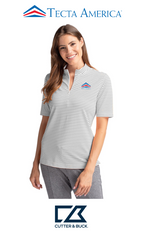 Cutter & Buck Virtue Recycled Stripe Featherlight Pique Womens Half Zip - Corporate