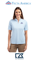 Cutter & Buck Virtue Recycled Stripe Featherlight Pique Womens Half Zip - Corporate