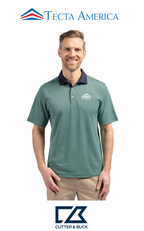 Cutter & Buck Virtue Recycled Micro Stripe Featherlight Pique Mens Polo - Corporate