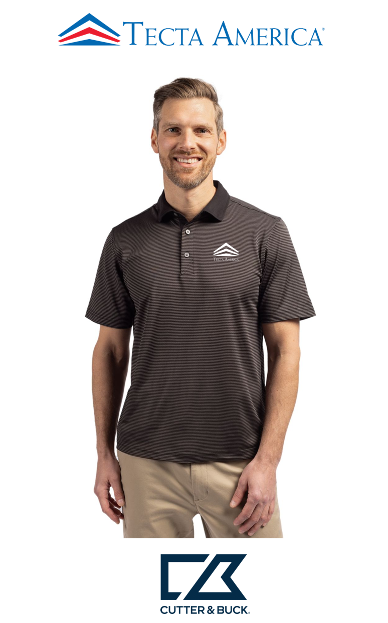 Cutter & Buck Virtue Recycled Micro Stripe Featherlight Pique Mens Polo - Corporate