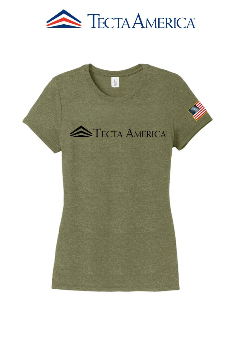 District® Women’s Perfect Tri® Tee "Tecta America" with Flag on Sleeve